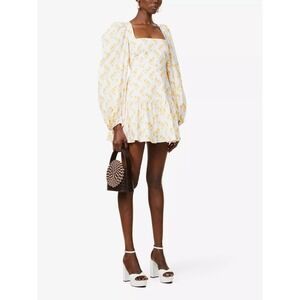 Caroline Constas Floral White Mini Dress  NWT XS Vacay Resort